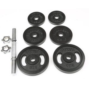 Dumbbell Set Zwart 20 kg - Gietijzer - 30mm