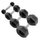 Hexagon Rubber Dumbbell - per Paar