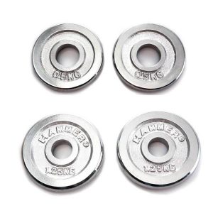 Halterschijven - Chroom - 30mm - per Paar - met grepen vanaf 5kg