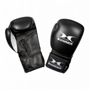Bokshandschoenen PREMIUM FITNESS - buffelleer - zwart