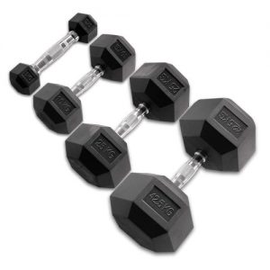 Hexagon Rubber Dumbbell - per Paar