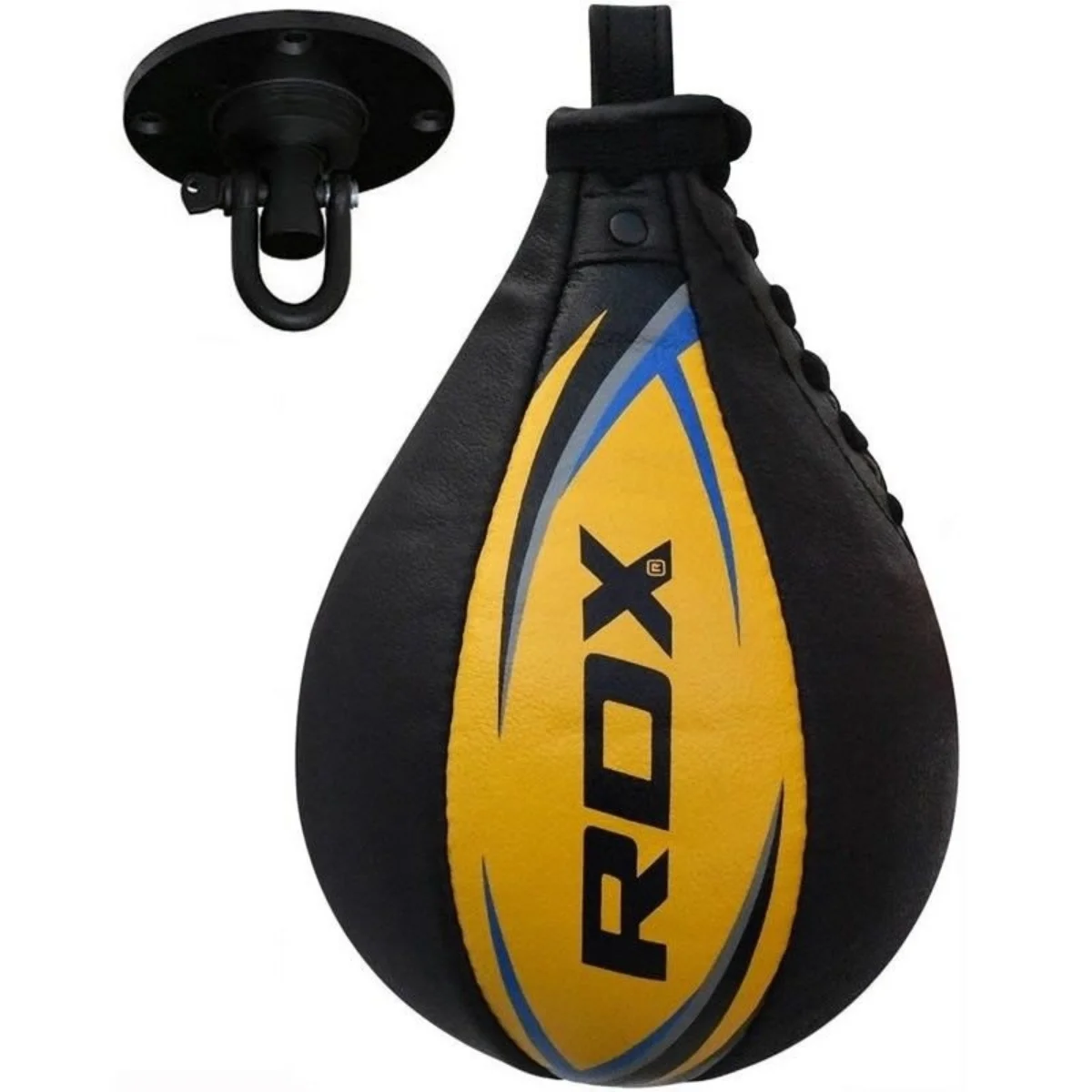 RDX Sports Bokstraining lederen Speedbal Zwart/Geel - Zwart - Geel
