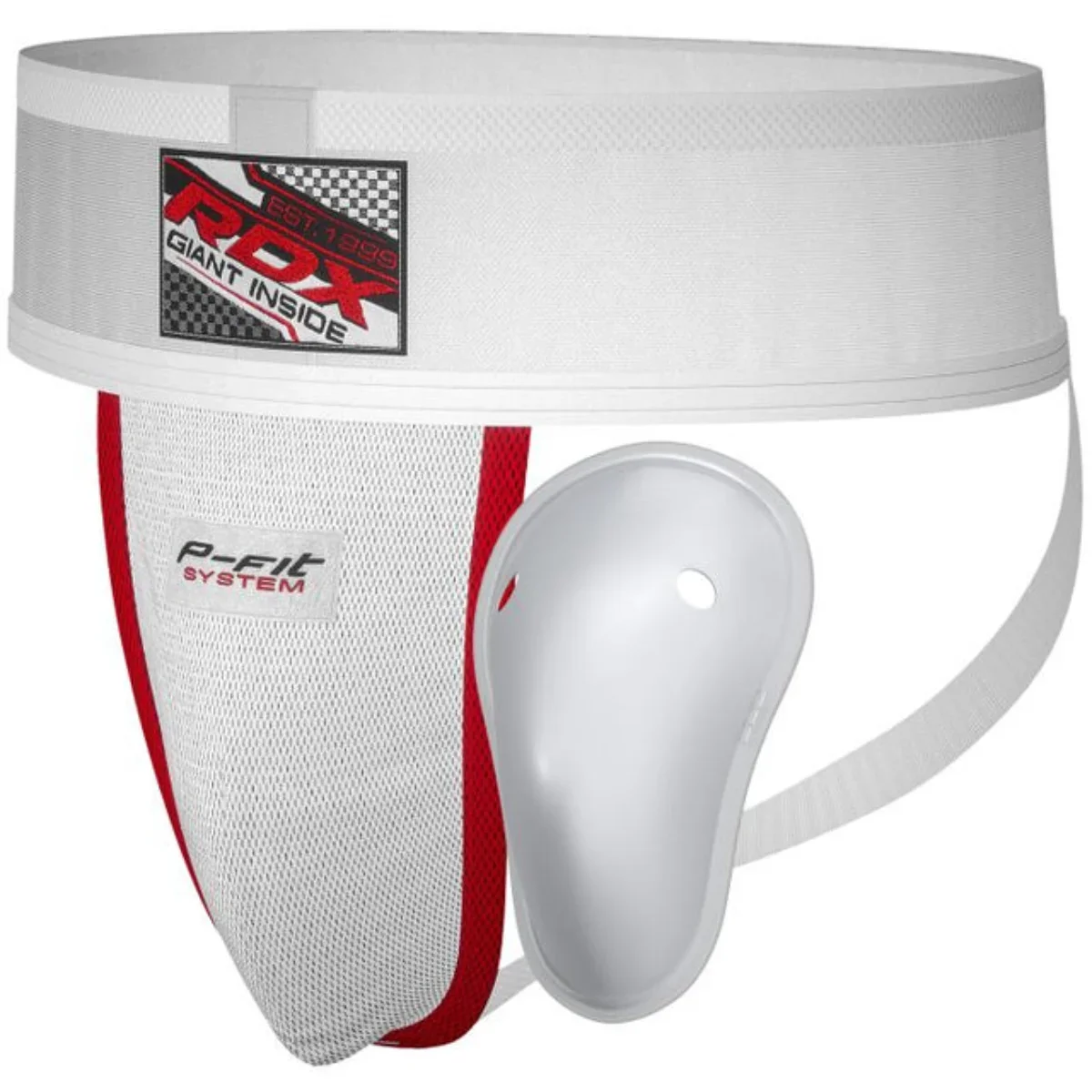 RDX Sports H1+ Kruisbeschermer met Gel Cup Wit - Wit | Maat: S