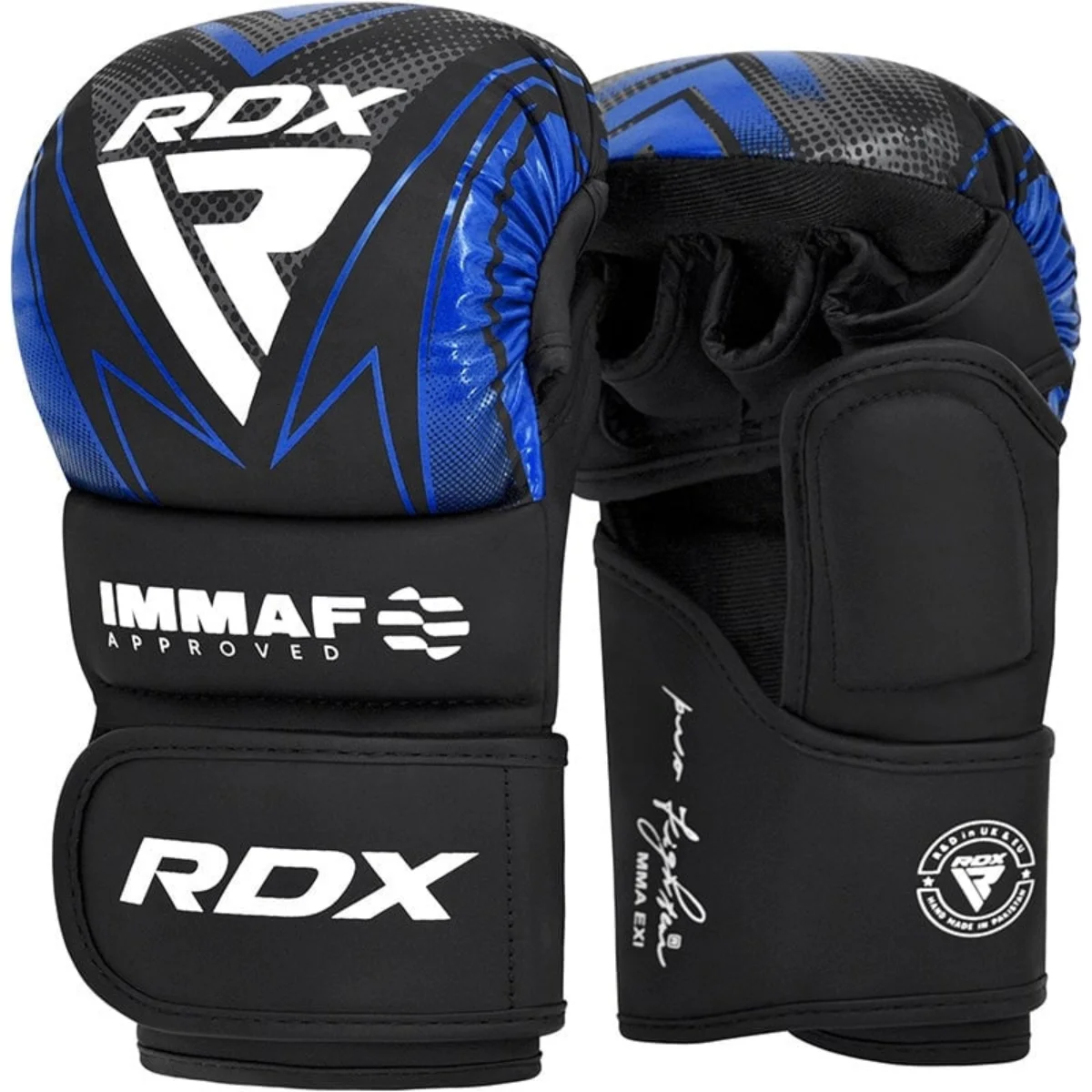 RDX Sports IMMAF Shooter Grappling Gloves MMA Blauw - Maat: XXXL