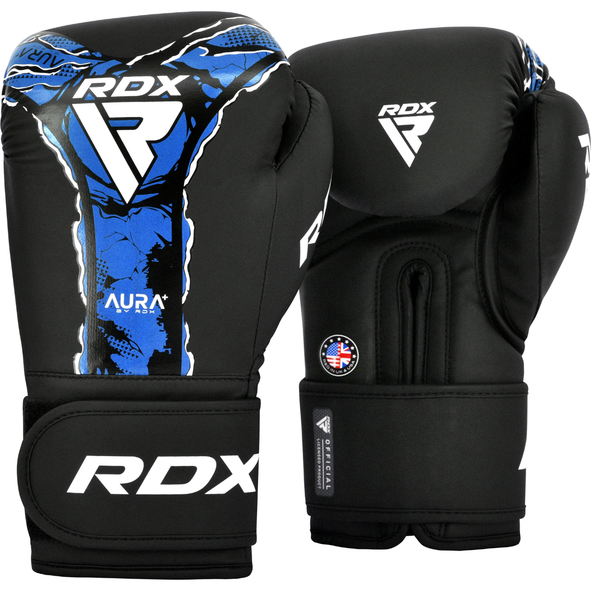 RDX Sports Bokshandschoen Aura F17 Zwart Blauw - 14 OZ