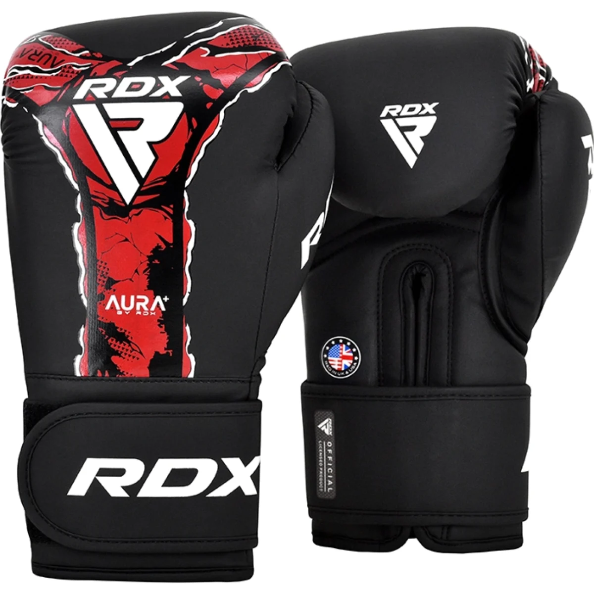 RDX Sports BOKSHANDSCHOEN AURA F17 ZWART ROOD - 16 oz