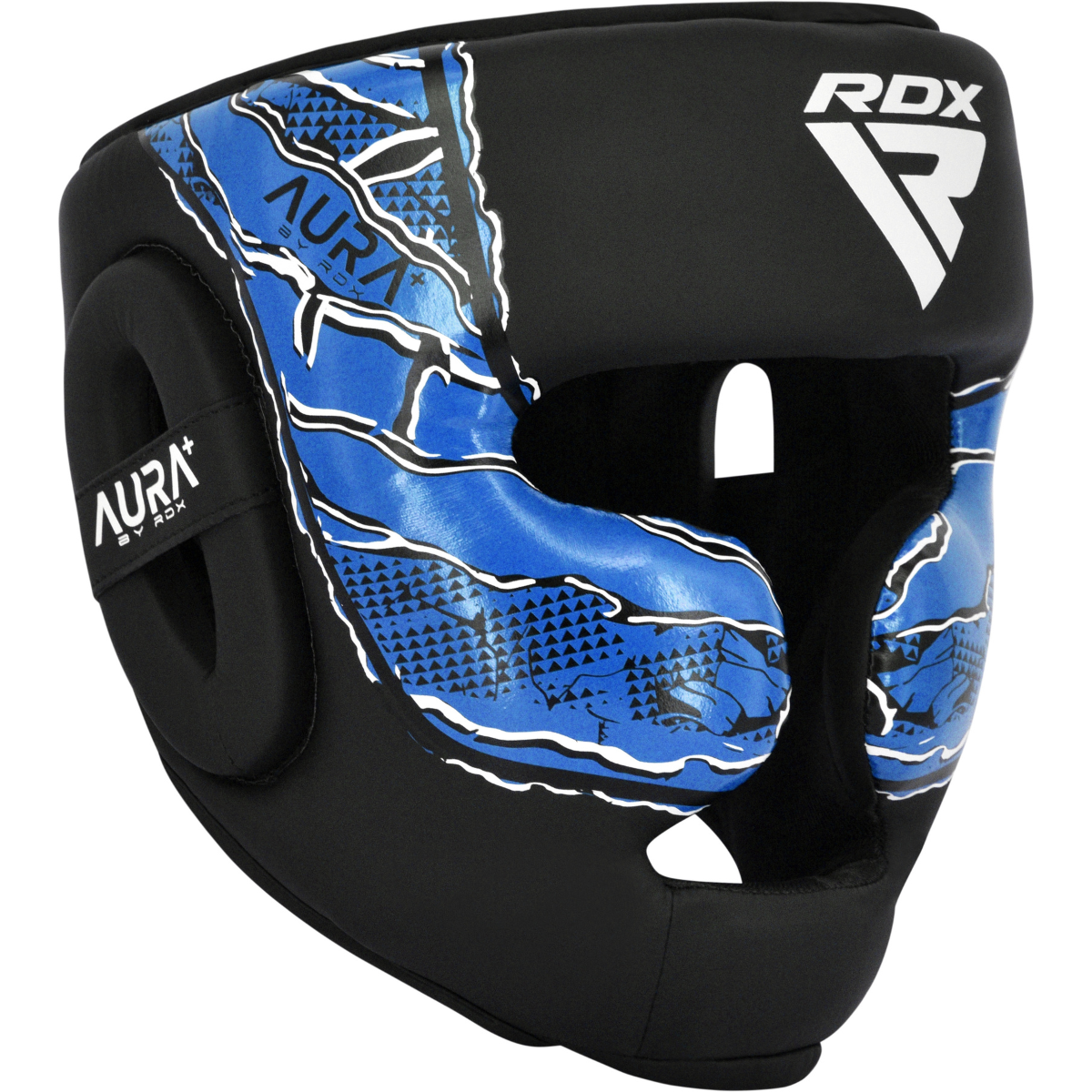 RDX Sports Hoofdbeschermer Aura F17 Zwart met Blauw - L