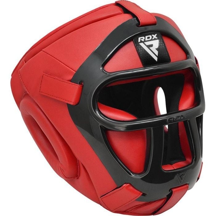 RDX Sports T1 Hoofdbeschermer Met Verwijderbare Gezichtskooi Rood - Small - Kleur: Rood