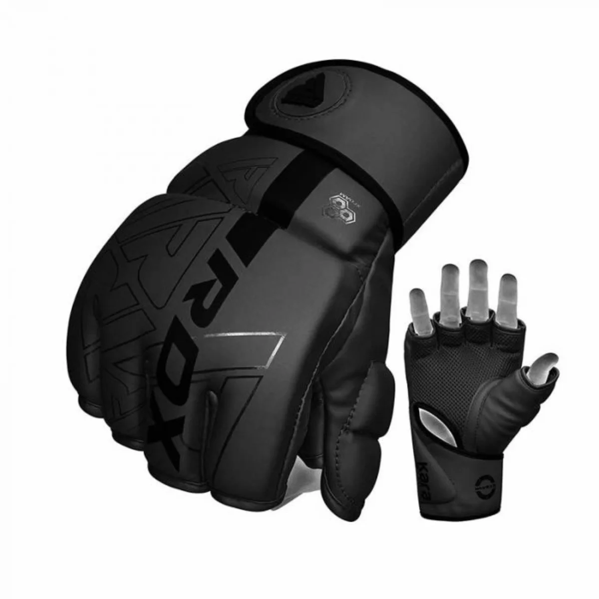 RDX Sports F6 Kara MMA Grappling Gloves Zwart - Zwart - Maat XL