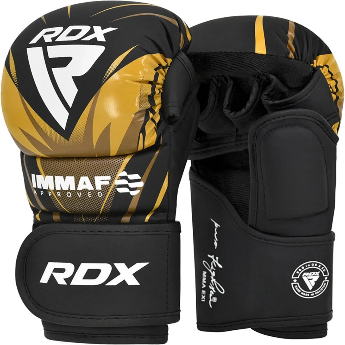 RDX Sports IMMAF Shooter Grappling Gloves MMA Goud - Maat: XXXL
